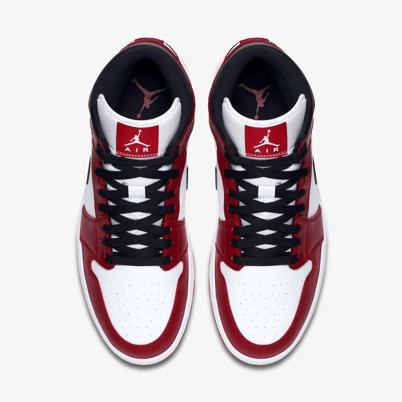 Air Jordan 1 Mid Chicago White Heel 554724 173 Grailify